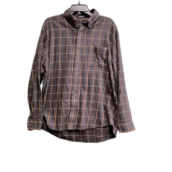 Arrow Men’s long sleeve button down shirt.  Brown and tan. Size 16-16 1/2. large - Picture 9 of 10